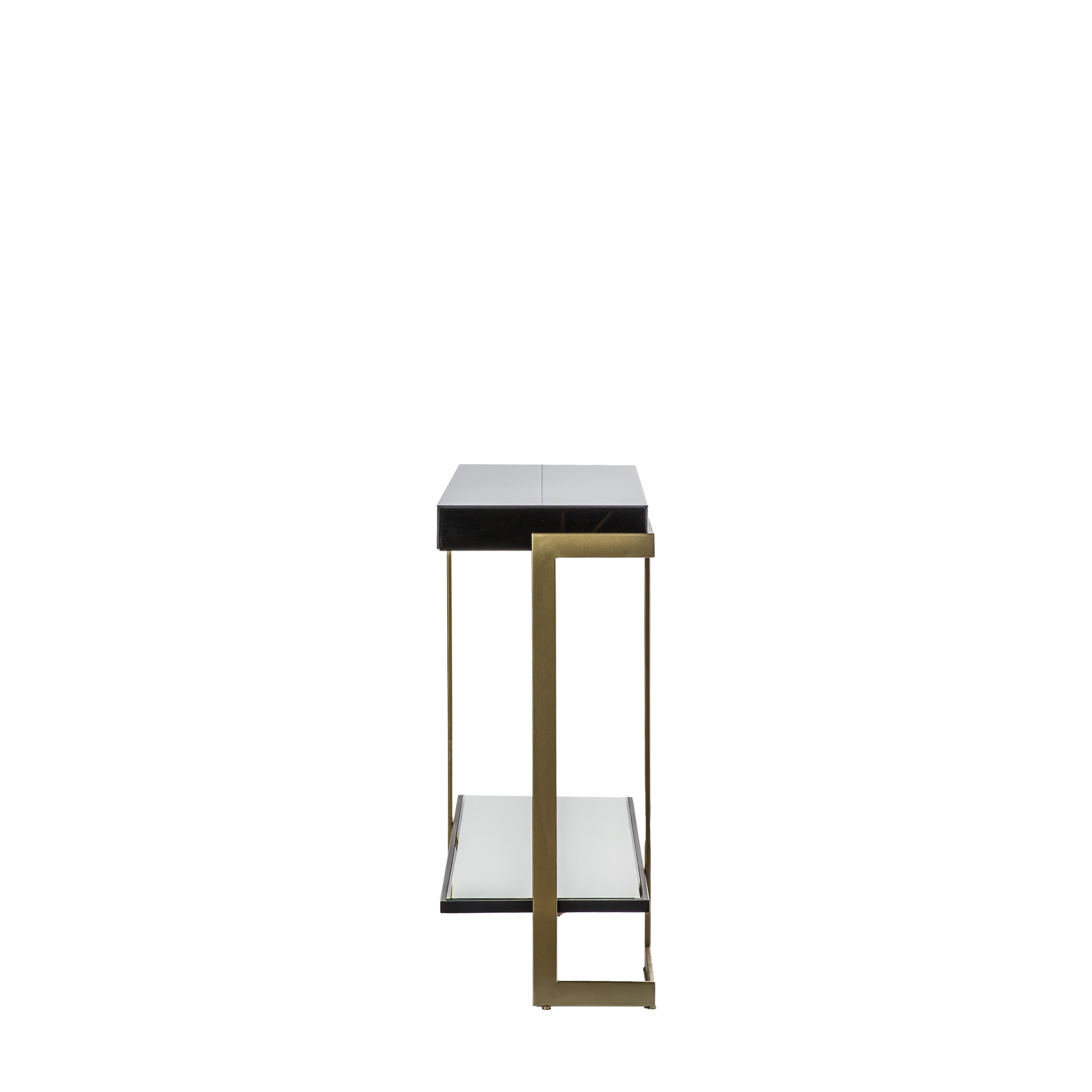 Althea Gold & Black Glass Art Deco Console Table